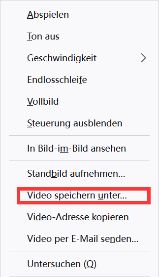 Firefox Video speichern unter
